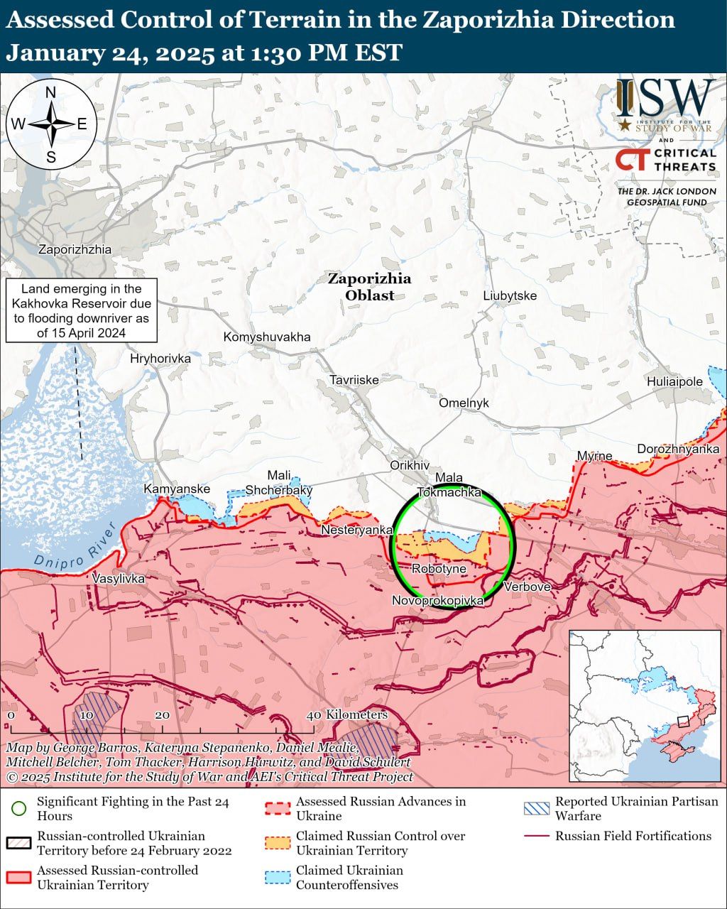 Росіяни прорвалися вперед на шести напрямках, а у ЗСУ є успіхи під Торецьком — карти ISW 9