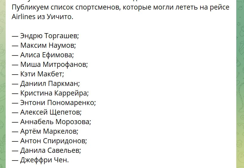 Список ймовірних загиблих американських фігуристів Список ймовірних загиблих американських фігуристів