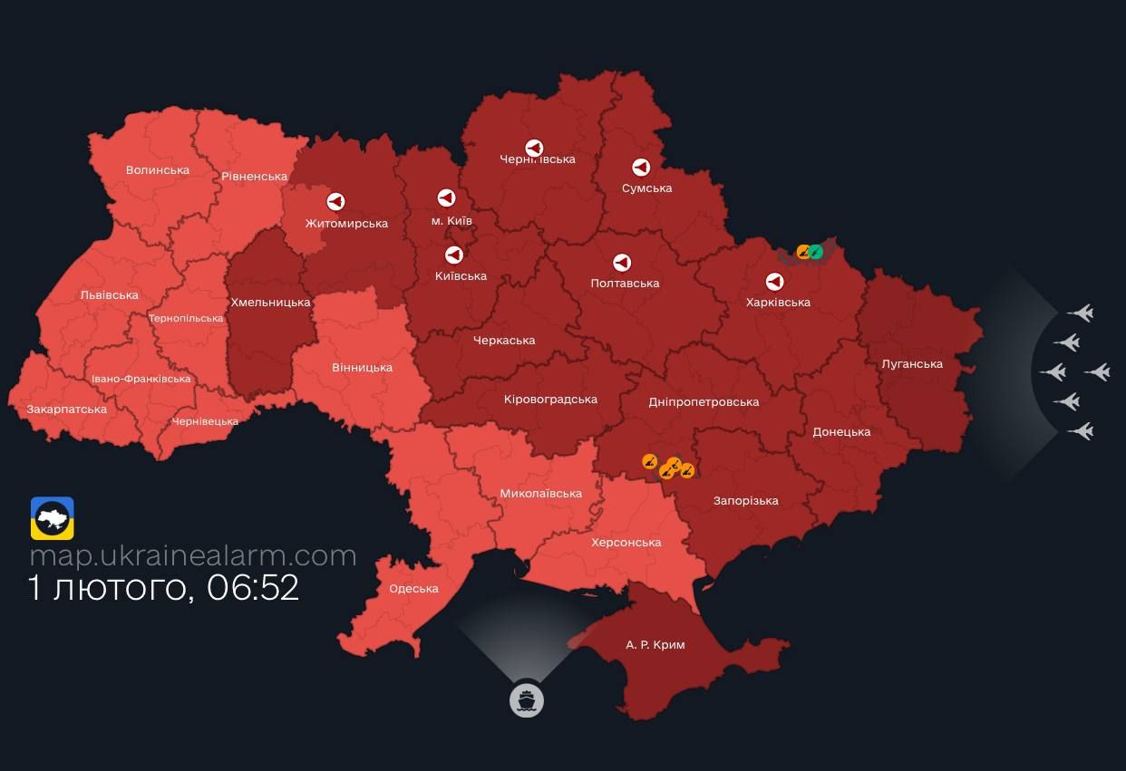 Россия подняла в небо истребители: по всей Украине объявлена угроза ракетного обстрела 1
