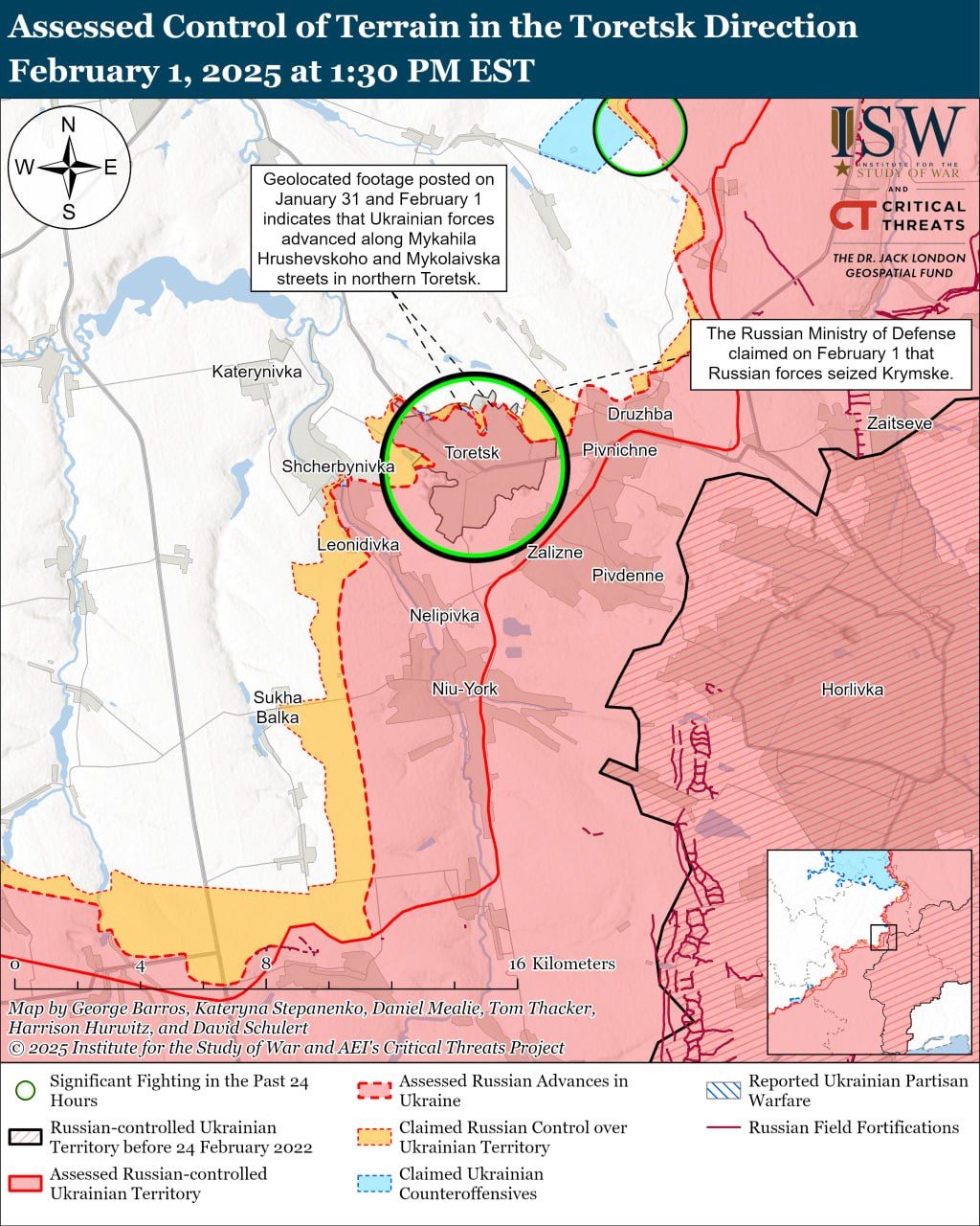 Сили оборони просуваються під Торецьком, а окупанти наступають під Покровськом — карти ISW 5