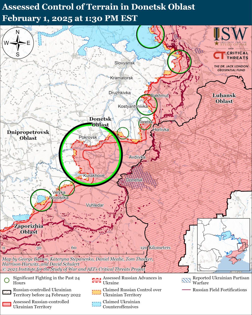 Сили оборони просуваються під Торецьком, а окупанти наступають під Покровськом — карти ISW 8