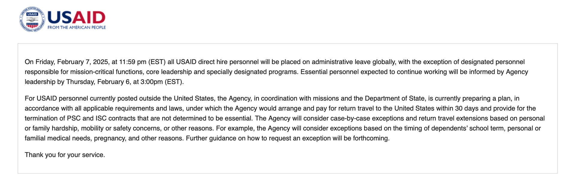 Объявления на сайте USAID, откуда удалили весь контент Объявления на сайте USAID, откуда удалили весь контент