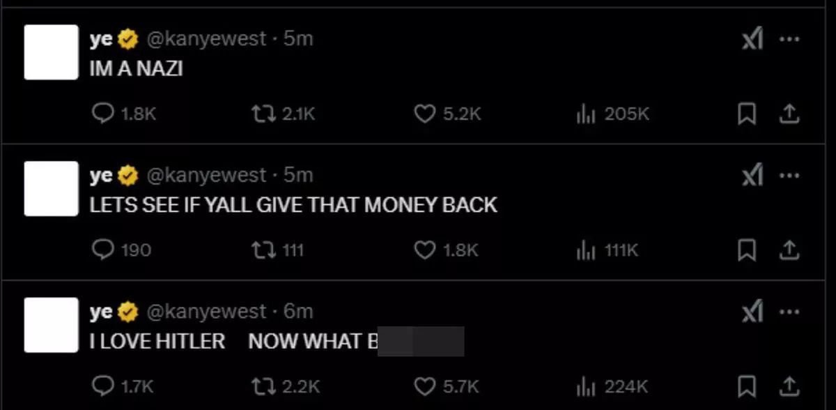 Я нацист і люблю Гітлера, – пише Каньє Вест. Я нацист і люблю Гітлера, – пише Каньє Вест.