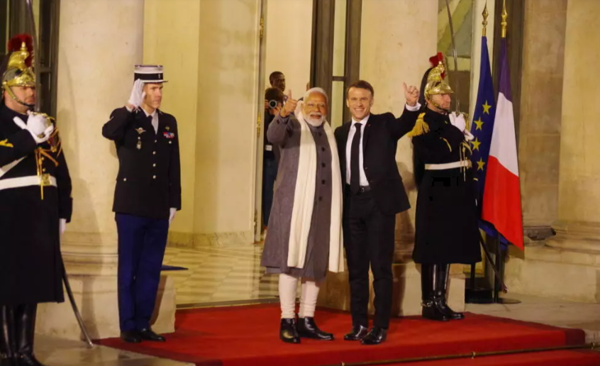 Перед відмовою у рукостисканні Моді з Макроном встигли привітатися Перед відмовою у рукостисканні Моді з Макроном встигли привітатися