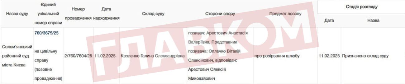 Витяг з реєстру судових справ Витяг з реєстру судових справ