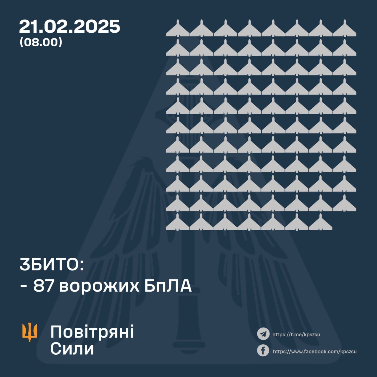 ППО знищила 87 із 160 безпілотників, якими ворог бомбив Україну 1