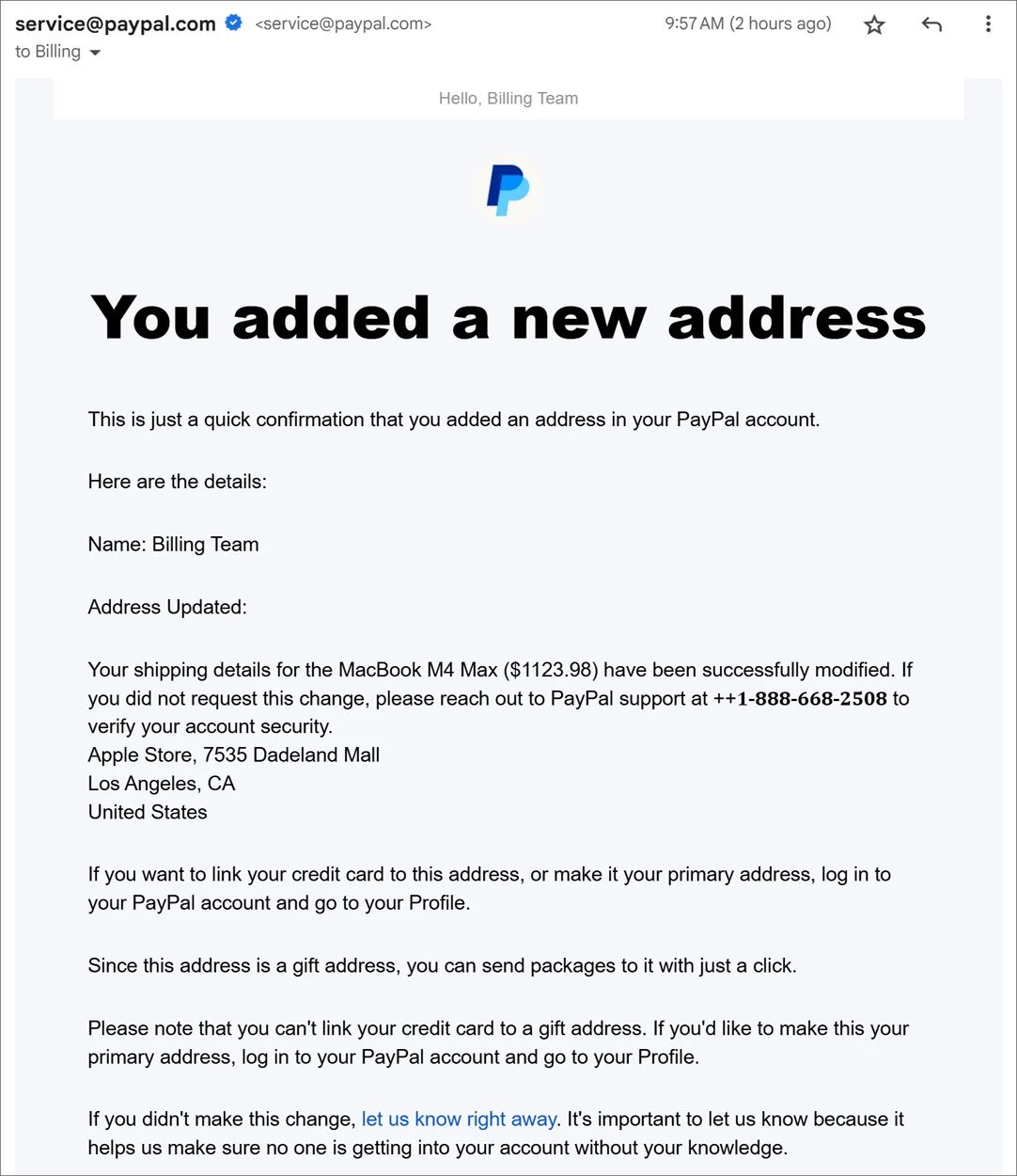 Функция нового адреса PayPal стала объектом мошенничества