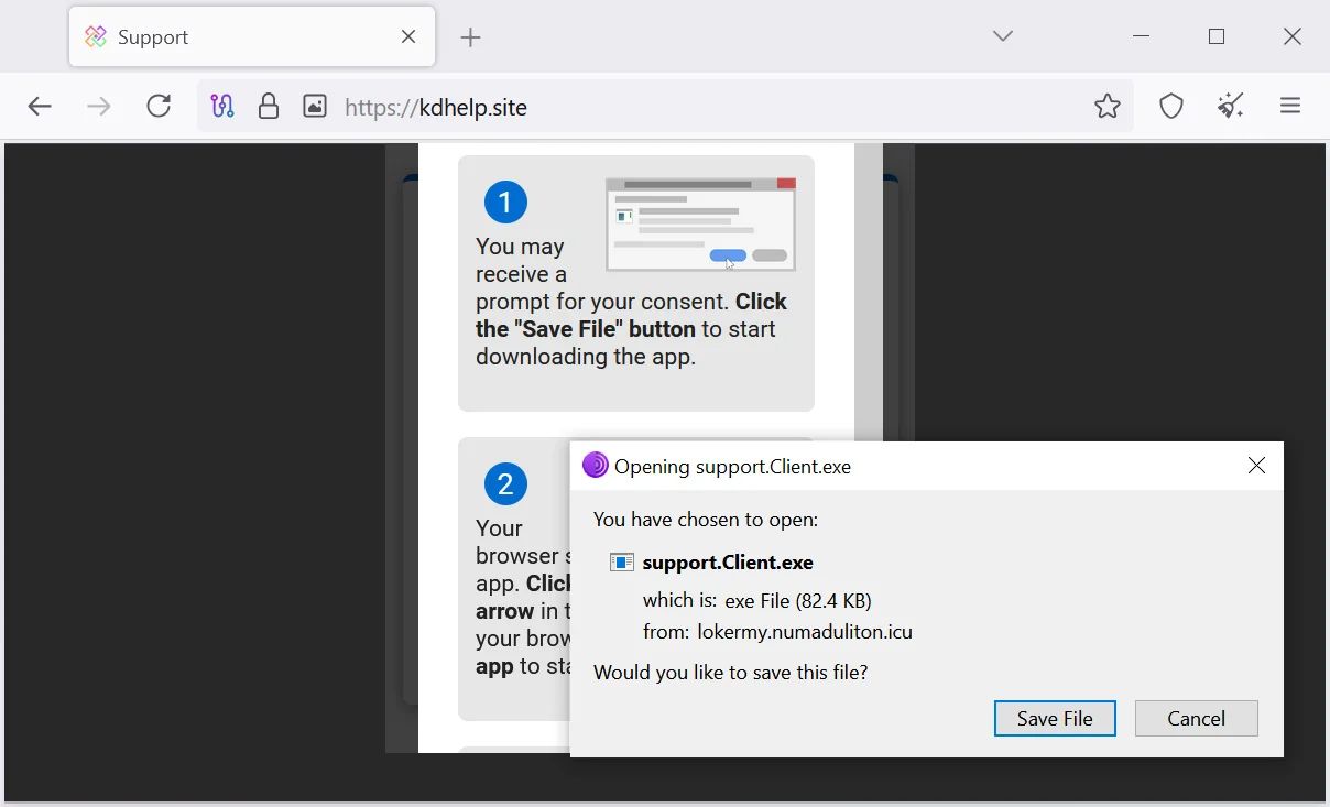 Сайт мошенника по распространению ConnectWise ScreenConnect