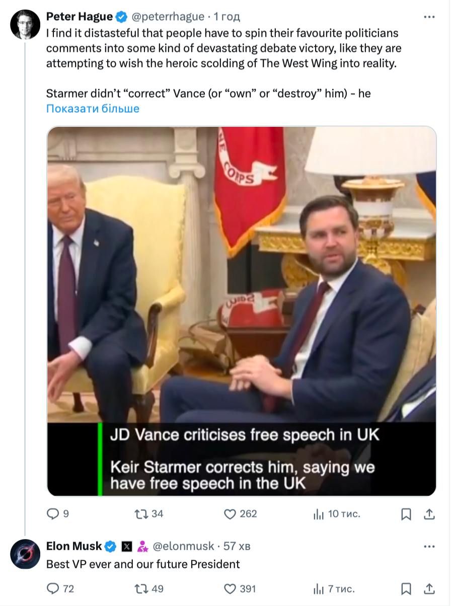 Маск назвав імʼя нового президента США — це було очікувано 1