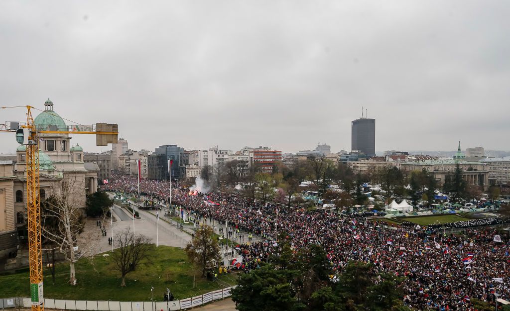 Протести у Сербії. Фото - Getty Images Протести у Сербії. Фото - Getty Images