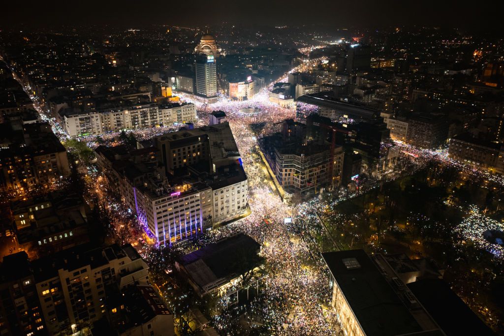 Протести у Сербії. Фото - Getty Images Протести у Сербії. Фото - Getty Images