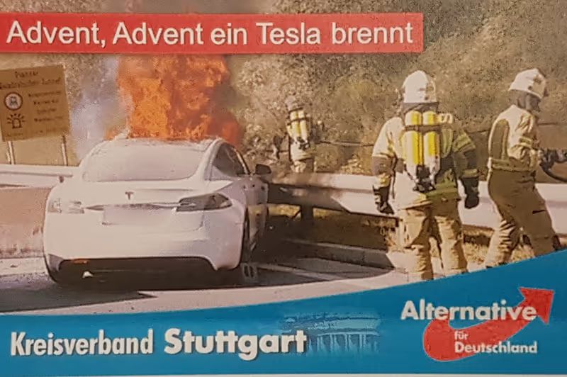 Маск поддерживал Альтернативу для Германии, а она призывает курить Tesla 1