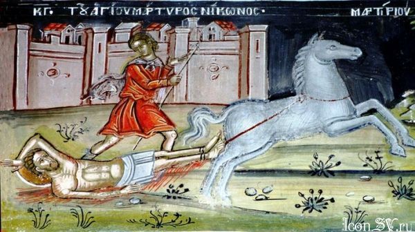 Никон родился и провел детство в Неаполе в знатной семье. Его воспитывали в идолопоклонстве, а когда Никон вырос, стал воином.