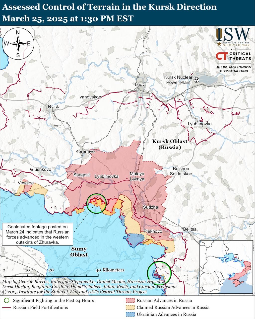 Карта боев в Курской области