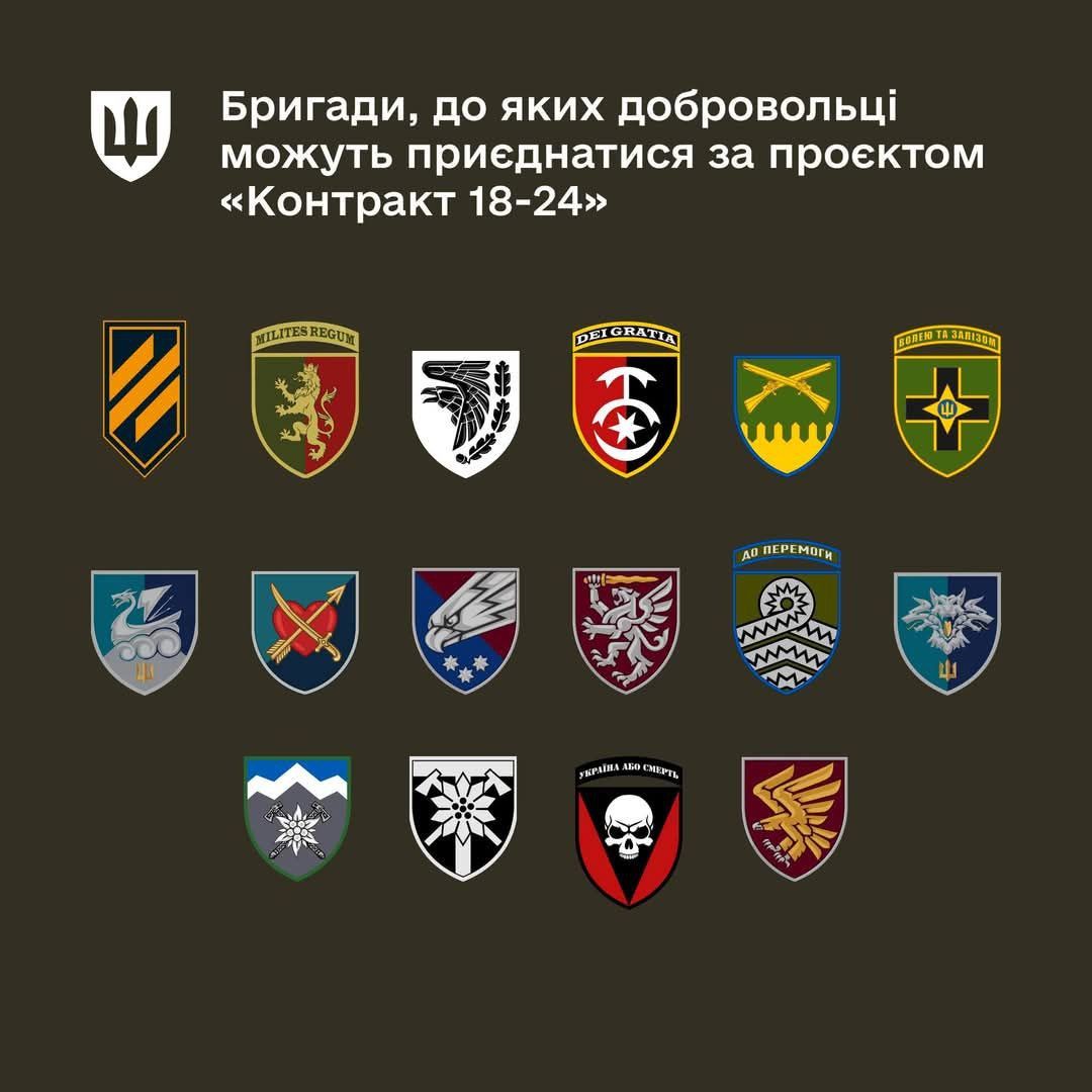 Контракт 18-24: збільшено перелік бригад, до яких можна доєднатися 1