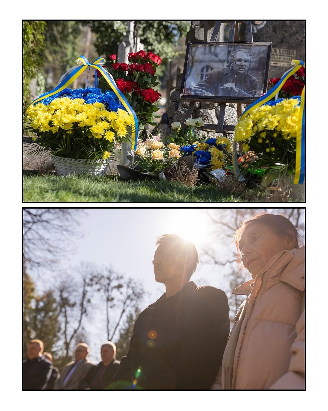 Вакарчук з рідними на кладовищі до встановлення памятнику