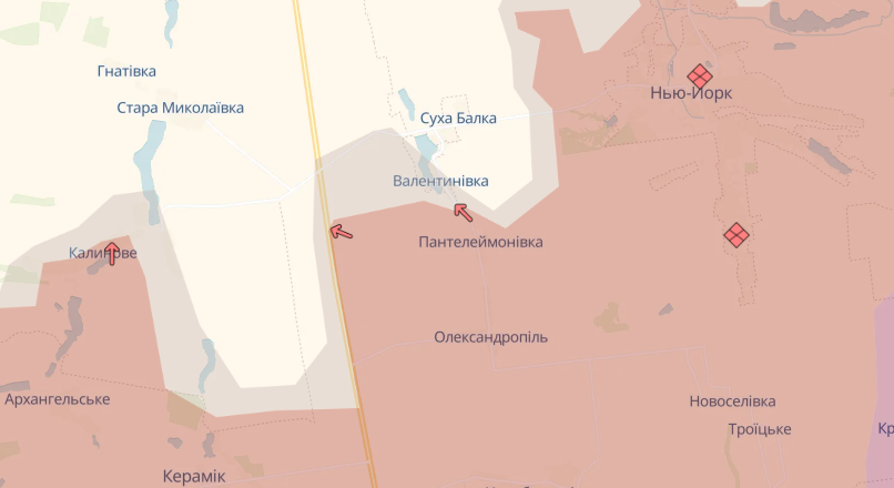 Росіяни просуваються біля Валентинівки Донецької області Росіяни просуваються біля Валентинівки Донецької області