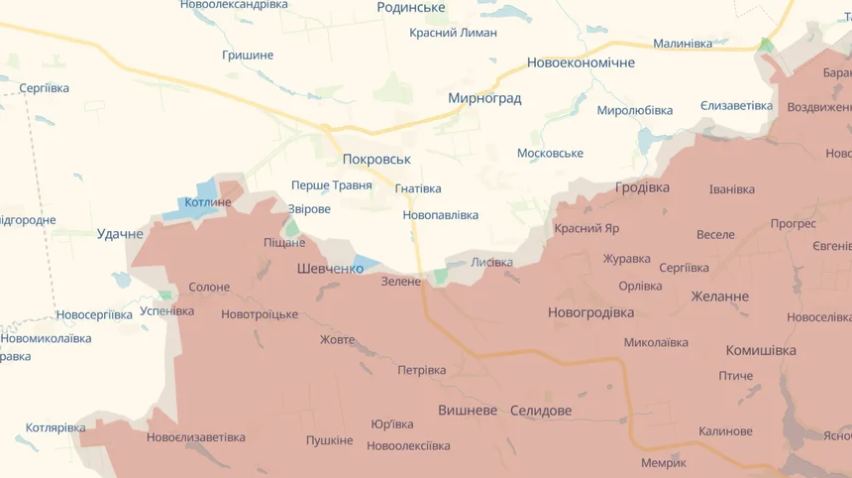 Звільнена територія під Покровськом