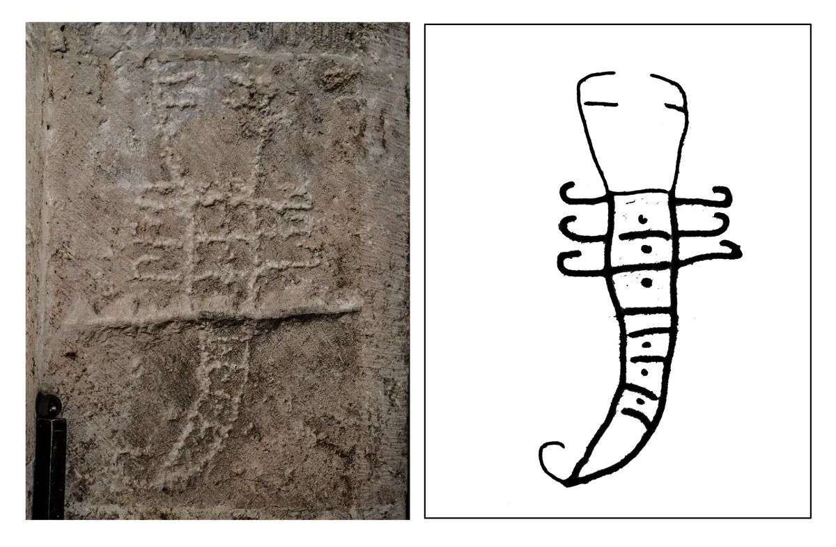 Зображення скорпіона на стінах зали Таємної вечері Христа з апостолами.