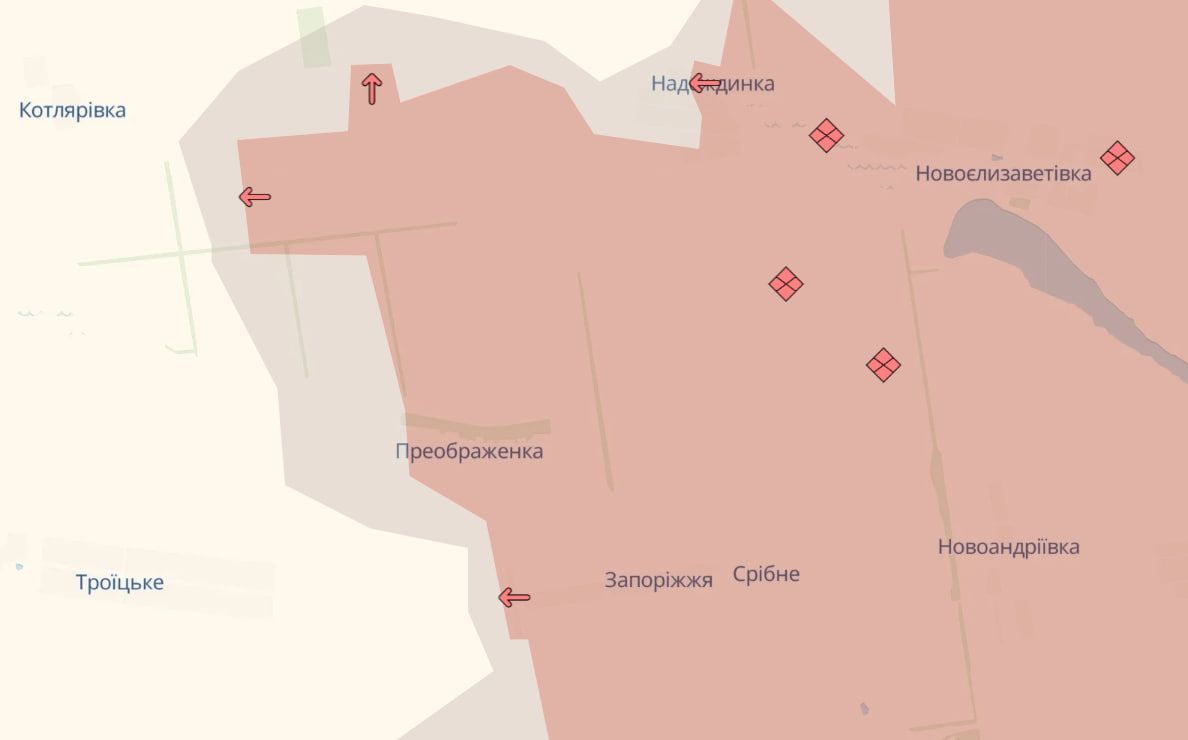 Продвижение врага возле Преображенки