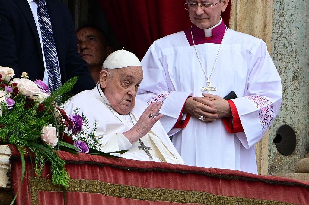 Папа Франциск з'явився перед паломниками 20 квітня. Фото Getty Images