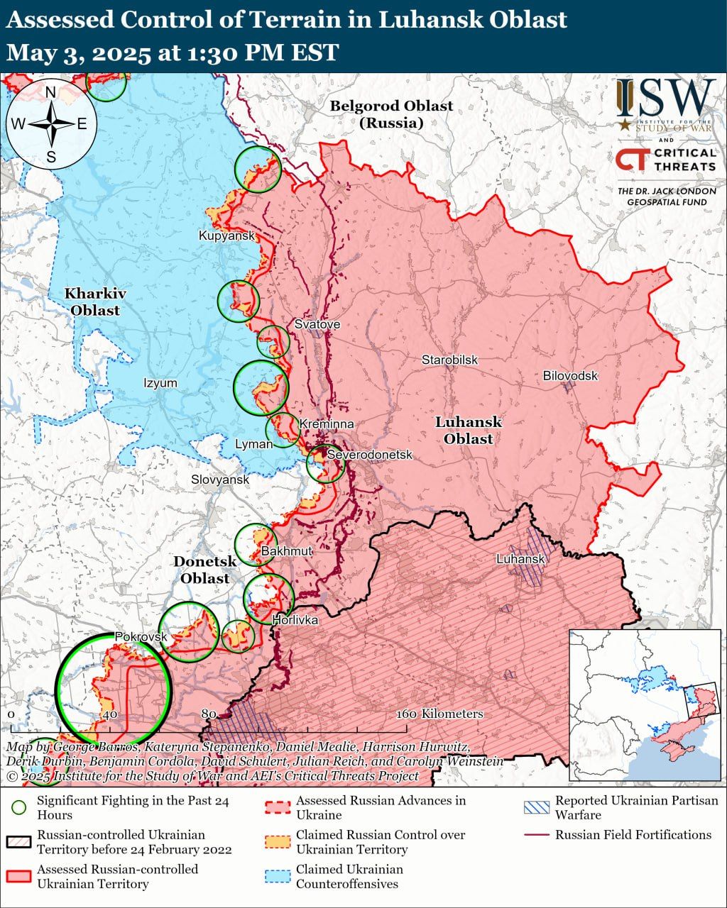 Ситуація на Луганщині. Карта - ISW Ситуація на Луганщині. Карта - ISW