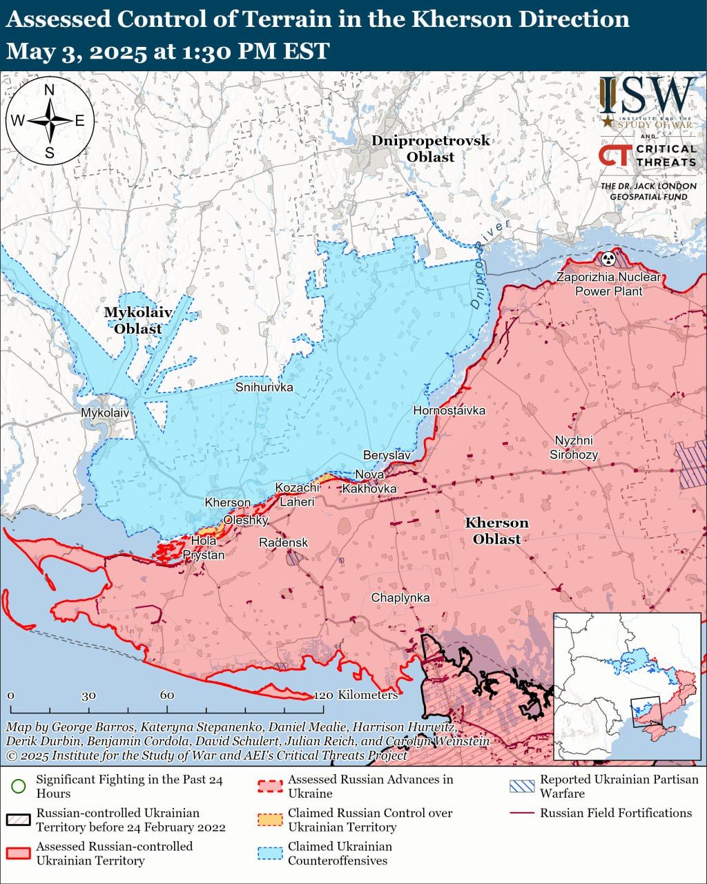 Ситуація на Херсонщині. Карта - ISW Ситуація на Херсонщині. Карта - ISW