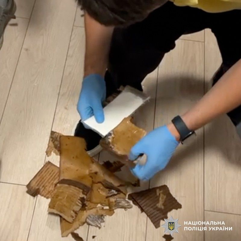 Наркотики прятали в стенах картонных коробок. Фото - Нацполиция Наркотики прятали в стенах картонных коробок. Фото - Нацполиция