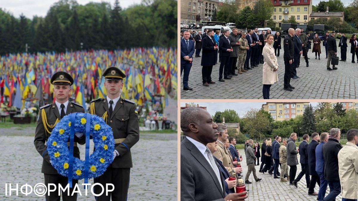 Голови МЗС ЄС у Львові вшанували загиблих воїнів ЗСУ на Личаківському цвинтарі