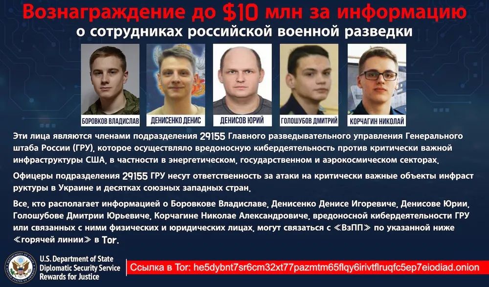 У Трампа обіцяють $10 млн за інформацію про офіцерів ГРУ, які атакували Україну та Захід 1