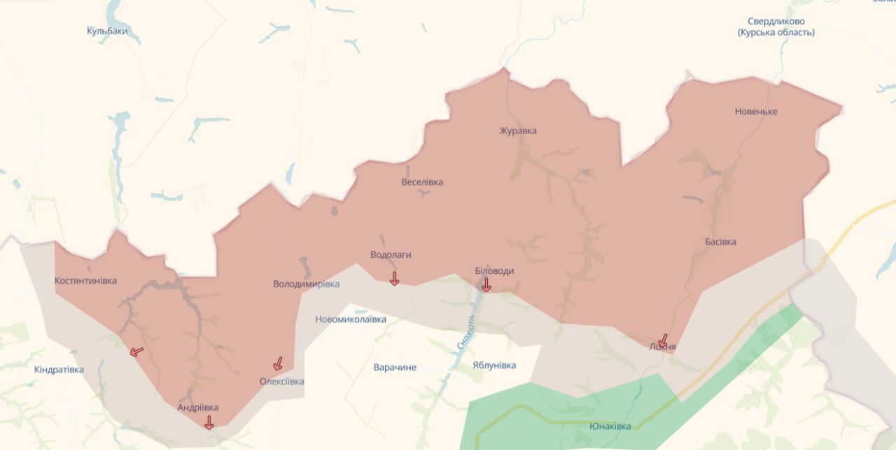 Захваченная территория Сумщины Захваченная территория Сумщины