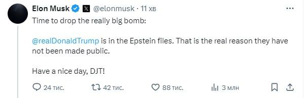 Маск оприлюднив 