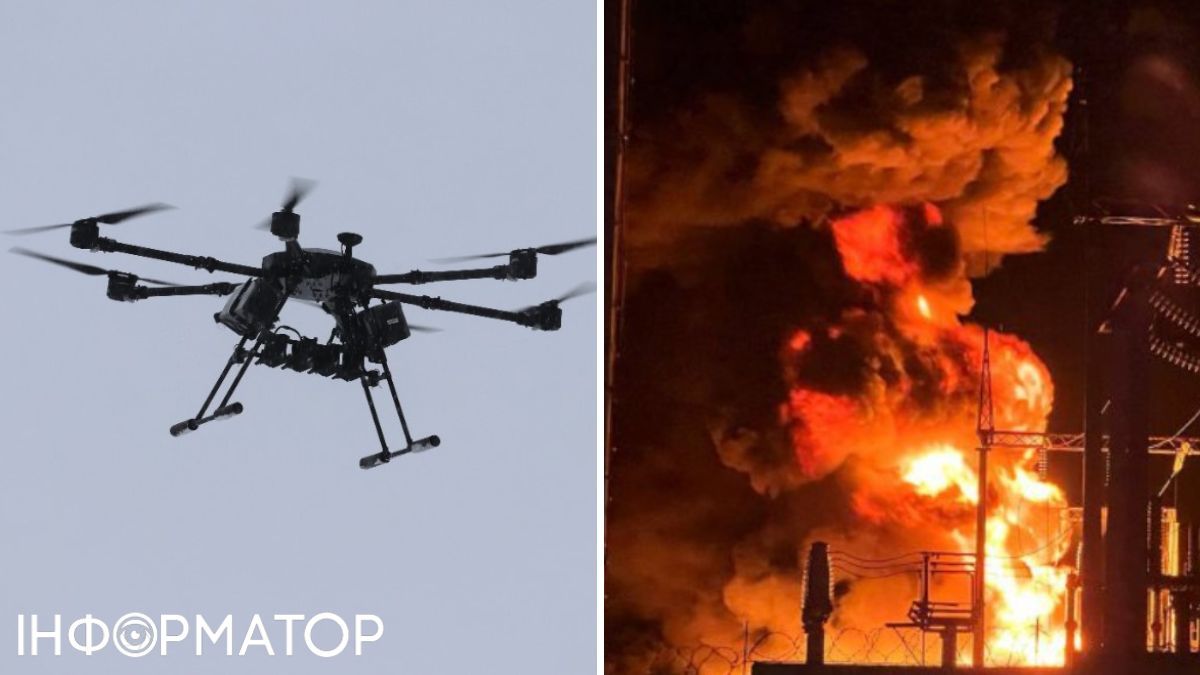 дрон, пожар