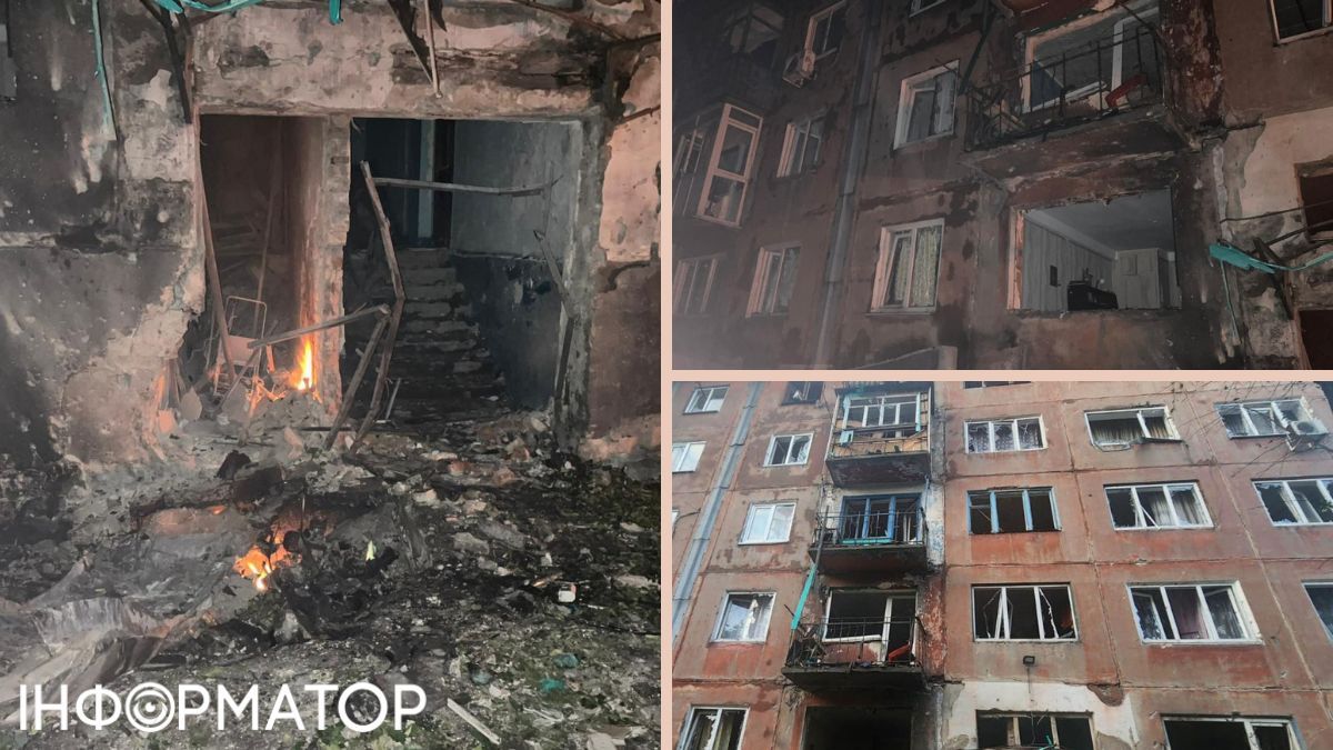 Россияне дроном атаковали многоэтажку в Донецкой области.