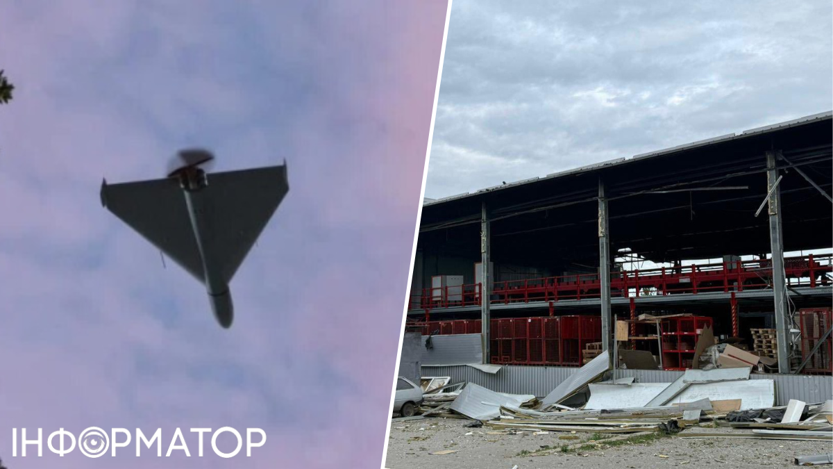 Наслідки влучання ворожого дрону у термінал Нової пошти
