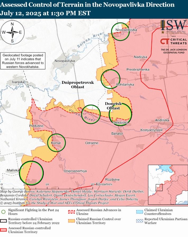 Украинские войска продвинулись возле Покровска, а россияне возле Новопавловки – ISW 2