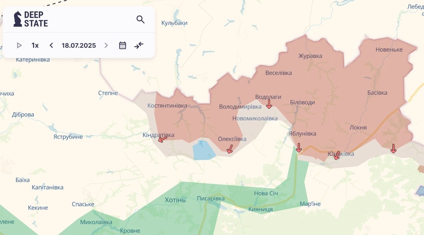 Росіяни захопили Яблунівку. Карта deepstatemap.live