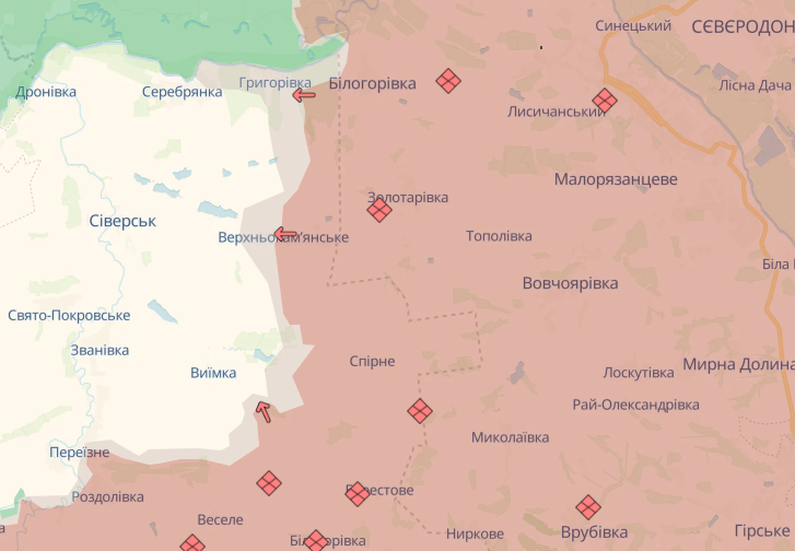 Оккупанты продвинулись возле Верхнекаменского. Карта - DeepState