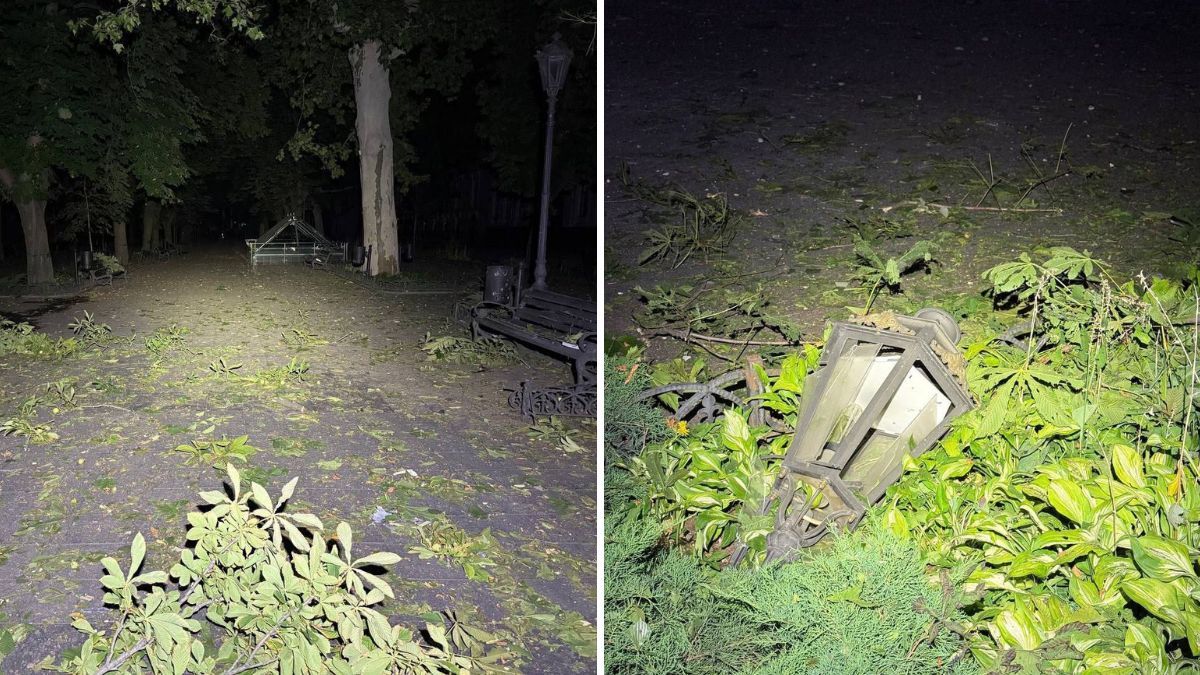 Приморський бульвар після атаки Приморський бульвар після атаки