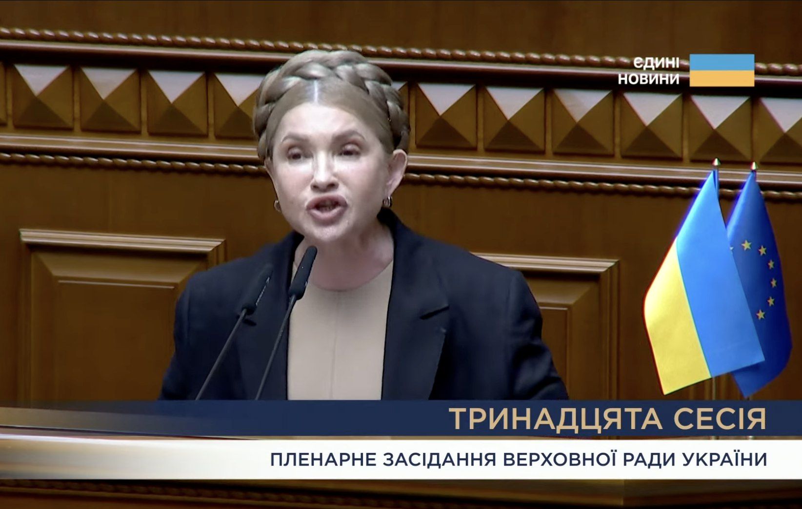 Тимошенко на засіданні ВР 31 липня знову була з косою на голові