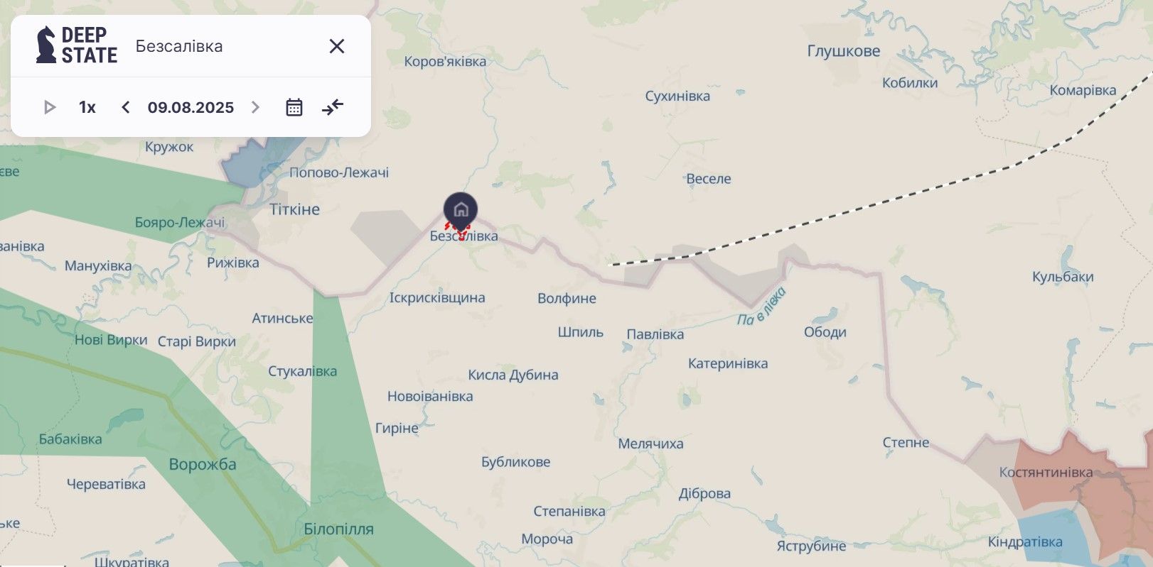 Бессаливка на карте deepstatemap.live