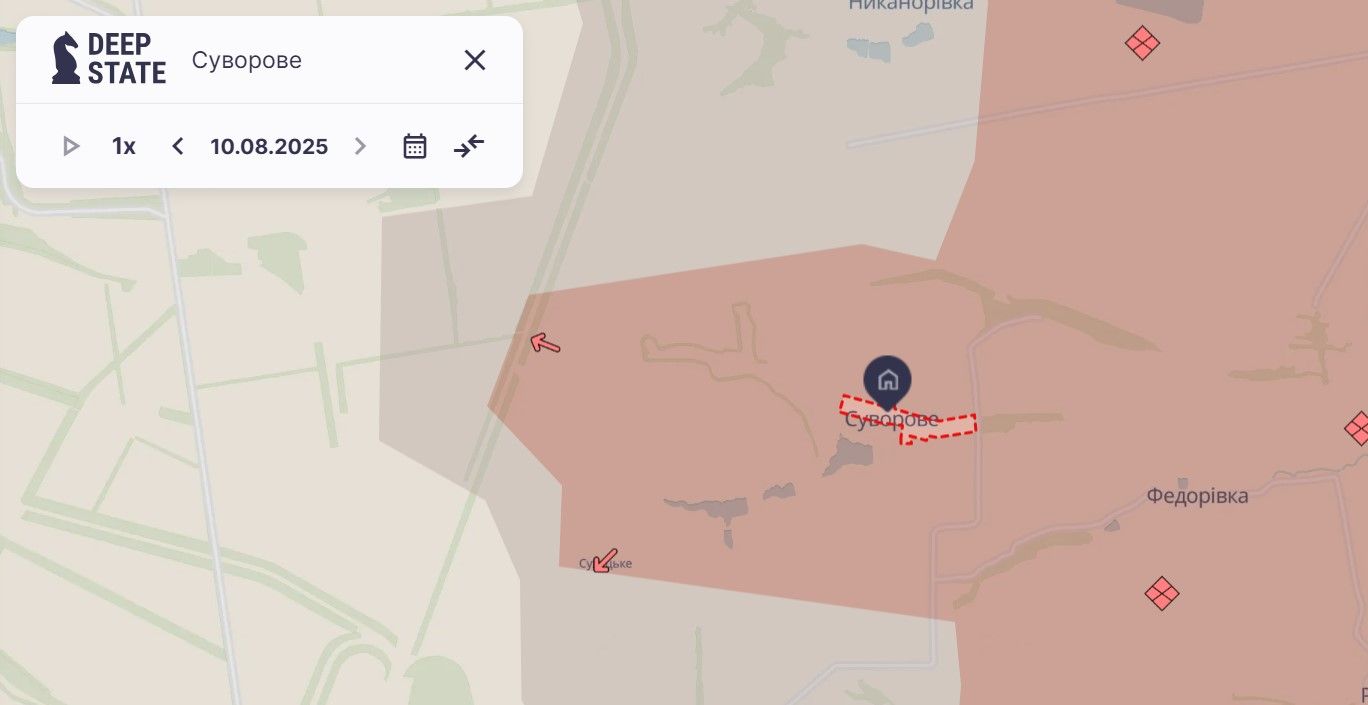 Россияне оккупировали Уют (Суворово). Карта DeepStateUA