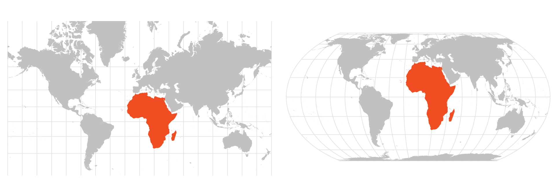 На карте Equal Earth Африка омрачает Европу