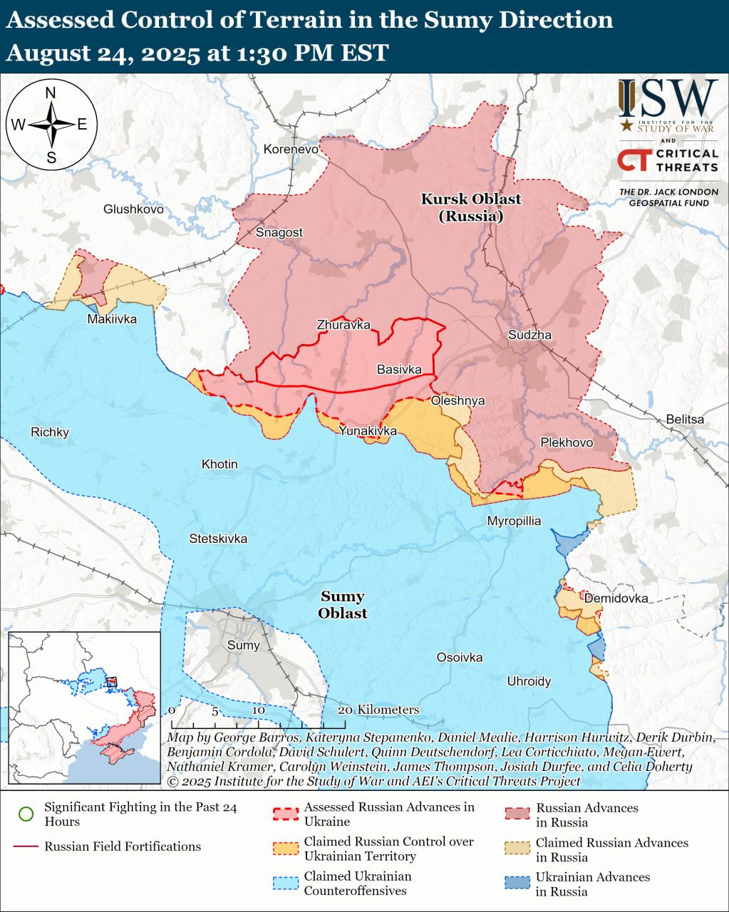 Карта боев в Сумской области