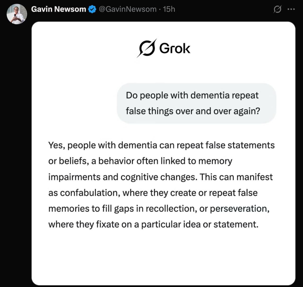 У Трампа деменція: губернатор Каліфорнії за допомогою Grok покпинив над президентом США 1