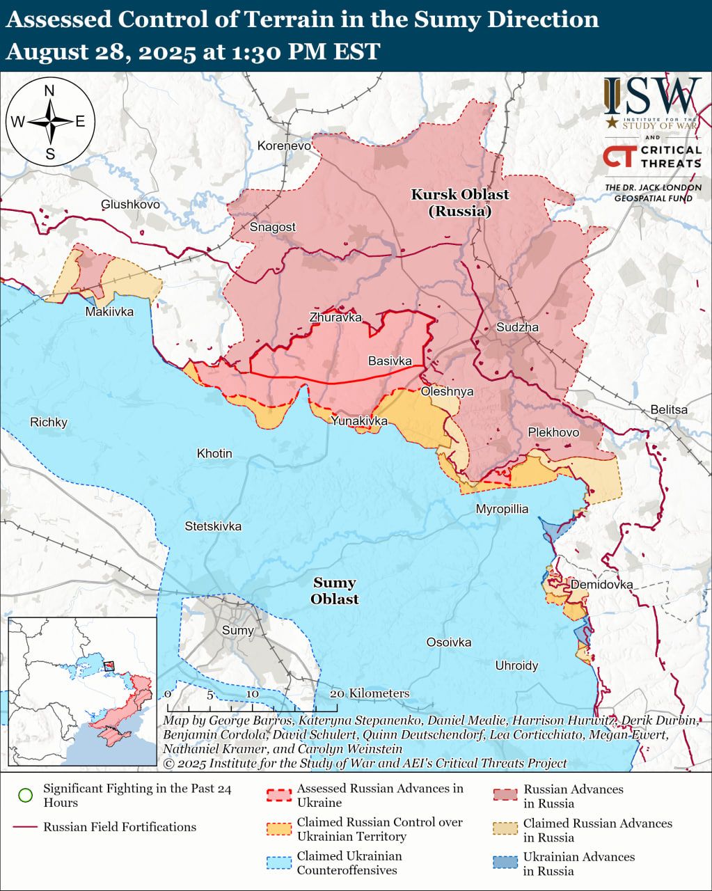 Карта боев в Сумской области