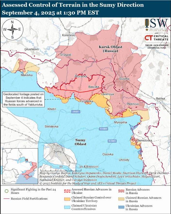 Карта боїв на Сумщині