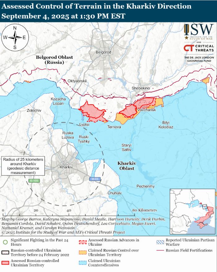 Карта боїв на Харківщині