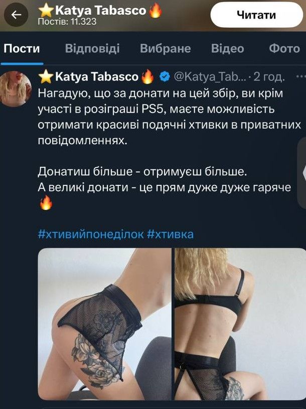 Блогерка собирала донаты для ВСУ, а присылала нюдсы - разоблачена афера Кати Табаско 4