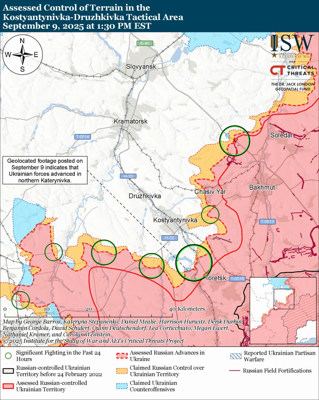 Карти боїв в районі Костянтинівки та Дружківки